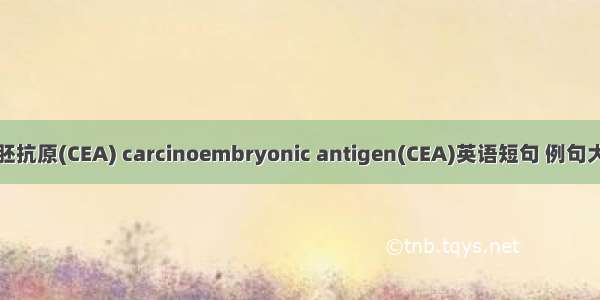 癌胚抗原(CEA) carcinoembryonic antigen(CEA)英语短句 例句大全