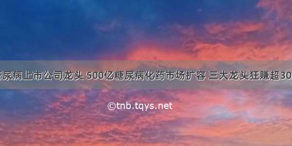 糖尿病上市公司龙头 500亿糖尿病化药市场扩容 三大龙头狂赚超30亿