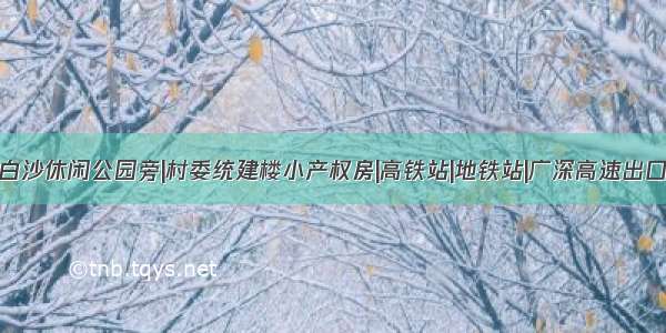 东莞|虎门|白沙休闲公园旁|村委统建楼小产权房|高铁站|地铁站|广深高速出口|358省道|