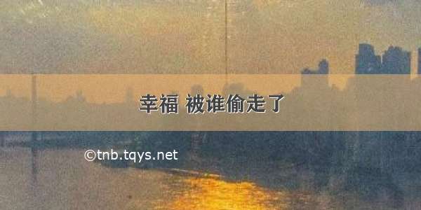 幸福 被谁偷走了