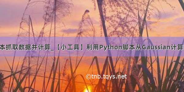 如何写python脚本抓取数据并计算_【小工具】利用Python脚本从Gaussian计算结果中提取信息...