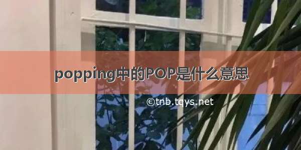 popping中的POP是什么意思