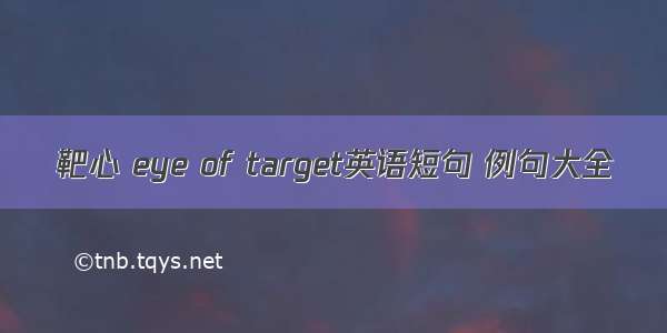 靶心 eye of target英语短句 例句大全