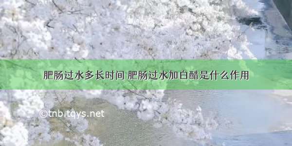 肥肠过水多长时间 肥肠过水加白醋是什么作用