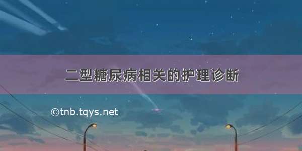 二型糖尿病相关的护理诊断