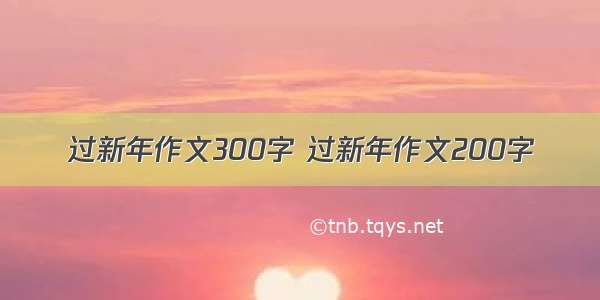 过新年作文300字 过新年作文200字