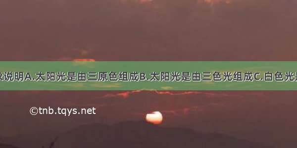 光的色散现象说明A.太阳光是由三原色组成B.太阳光是由三色光组成C.白色光是单色光D.太