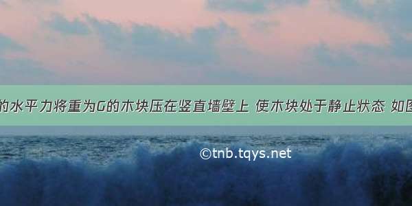 用大小为F的水平力将重为G的木块压在竖直墙壁上 使木块处于静止状态 如图所示 则以