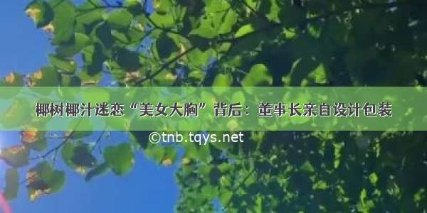 椰树椰汁迷恋“美女大胸”背后：董事长亲自设计包装