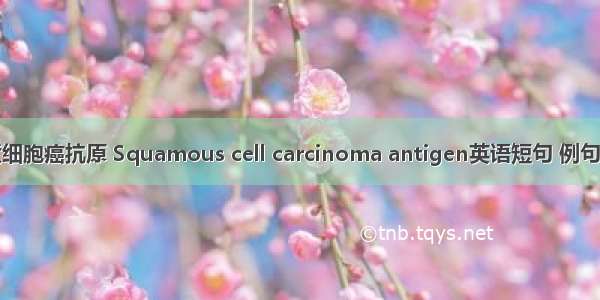 鳞状细胞癌抗原 Squamous cell carcinoma antigen英语短句 例句大全