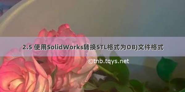 2.5 使用SolidWorks转换STL格式为OBJ文件格式