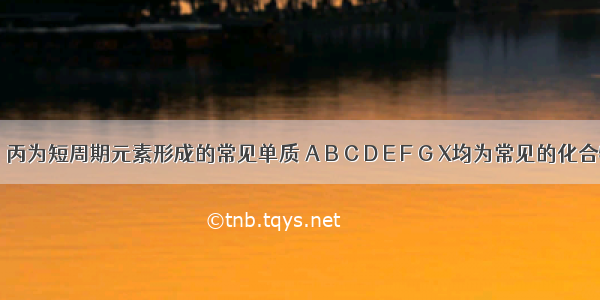 甲 乙 丙为短周期元素形成的常见单质 A B C D E F G X均为常见的化合物．B