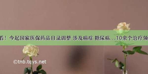 速看！今起国家医保药品目录调整 涉及癌症 糖尿病...10余个治疗领域！