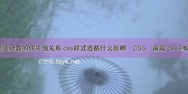 css基础选择器的优先级关系 css样式遵循什么原则 – CSS – 前端 css3水流效果