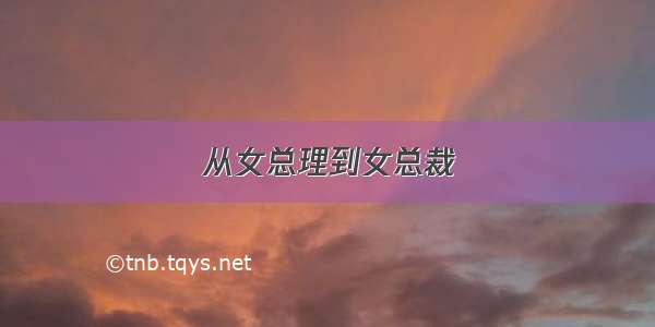 从女总理到女总裁