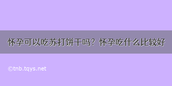 怀孕可以吃苏打饼干吗？怀孕吃什么比较好