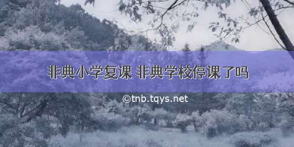 非典小学复课 非典学校停课了吗