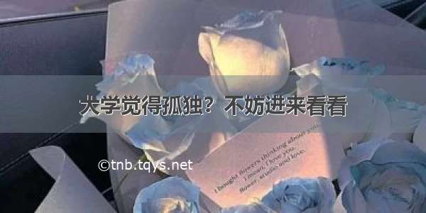 大学觉得孤独？不妨进来看看