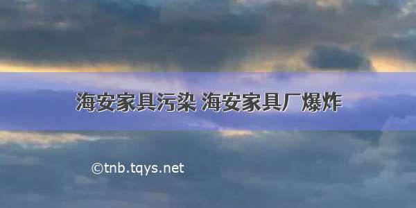 海安家具污染 海安家具厂爆炸