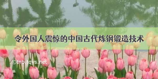 令外国人震惊的中国古代炼钢锻造技术