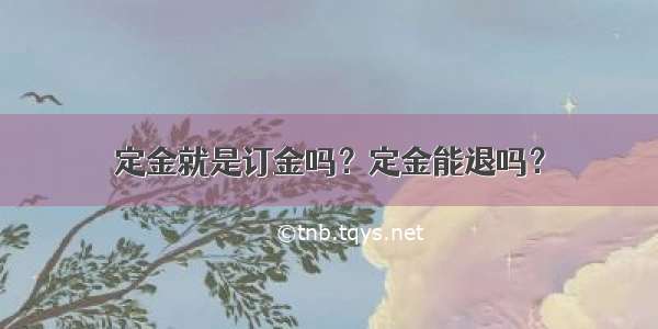 定金就是订金吗？定金能退吗？