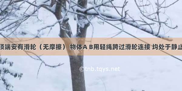 固定斜面顶端安有滑轮（无摩擦） 物体A B用轻绳跨过滑轮连接 均处于静止状态 斜面