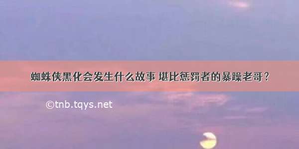 蜘蛛侠黑化会发生什么故事 堪比惩罚者的暴躁老哥？