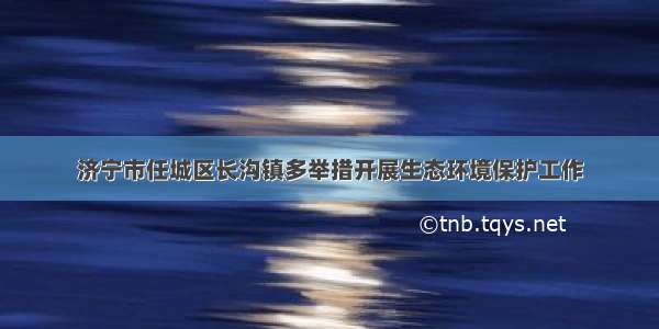 济宁市任城区长沟镇多举措开展生态环境保护工作