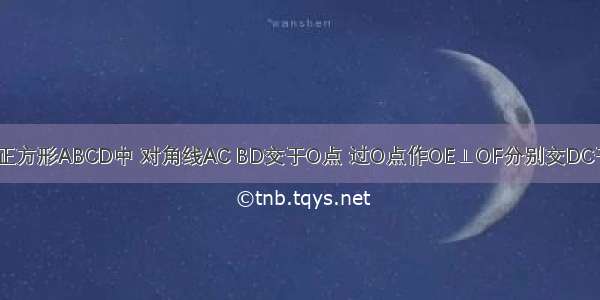 如图1 已知正方形ABCD中 对角线AC BD交于O点 过O点作OE⊥OF分别交DC于E 交BC于F