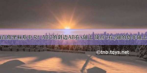 如图 在平面直角坐标系中 Rt△ABC的斜边AB在x轴上 顶点C在y轴的负半轴上 tan∠ABC