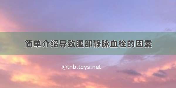 简单介绍导致腿部静脉血栓的因素