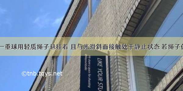 如图所示 一重球用轻质绳子悬挂着 且与光滑斜面接触处于静止状态 若绳子保持竖直状