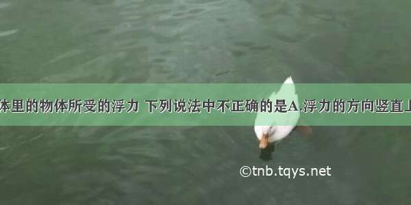 关于浸在液体里的物体所受的浮力 下列说法中不正确的是A.浮力的方向竖直上B.浮力的施