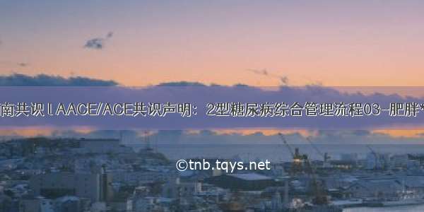 指南共识 l AACE/ACE共识声明：2型糖尿病综合管理流程03-肥胖**