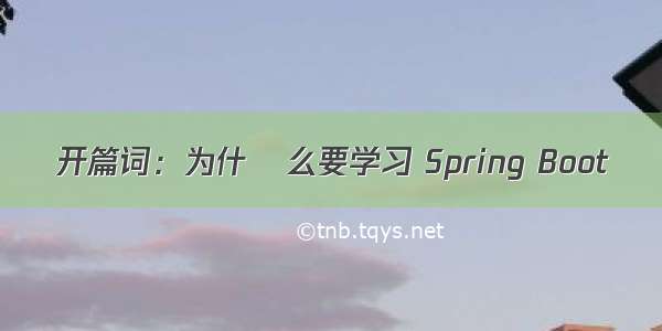 开篇词：为什什么要学习 Spring Boot