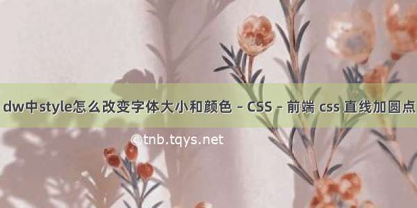 dw中style怎么改变字体大小和颜色 – CSS – 前端 css 直线加圆点