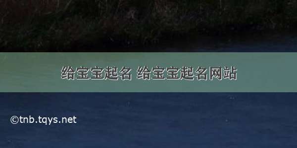 给宝宝起名 给宝宝起名网站