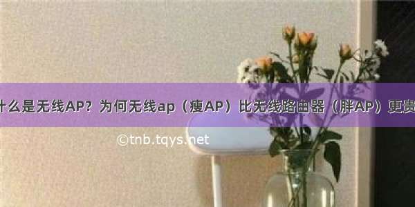 什么是无线AP？为何无线ap（瘦AP）比无线路由器（胖AP）更贵？