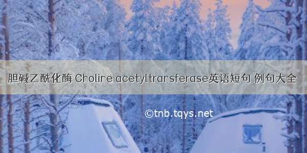 胆碱乙酰化酶 Choline acetyltransferase英语短句 例句大全