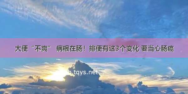 大便“不爽” 病根在肠！排便有这3个变化 要当心肠癌