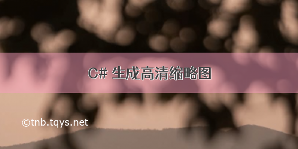 C# 生成高清缩略图