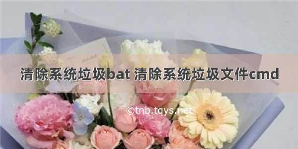 清除系统垃圾bat 清除系统垃圾文件cmd