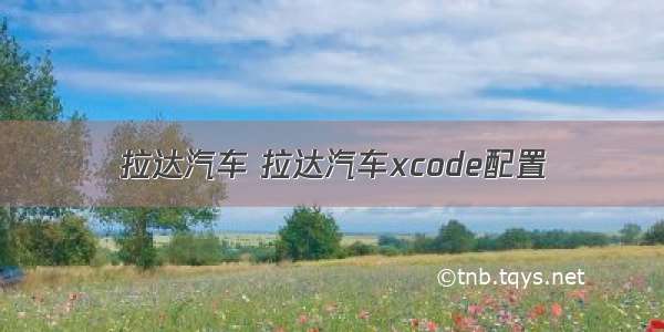 拉达汽车 拉达汽车xcode配置