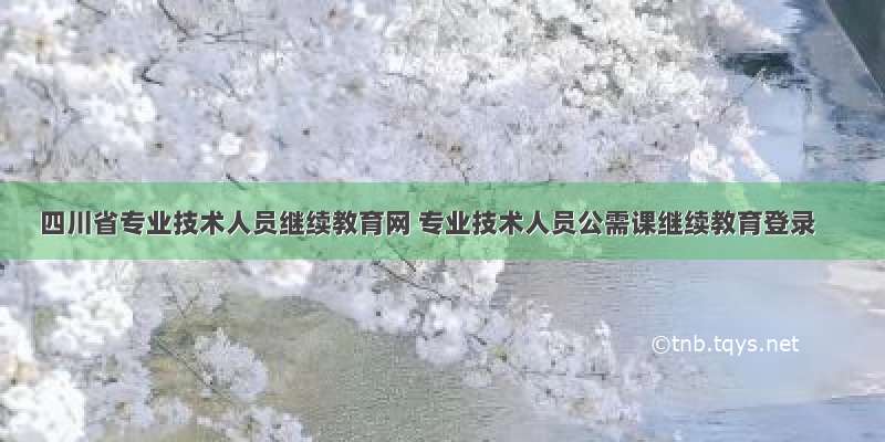 四川省专业技术人员继续教育网 专业技术人员公需课继续教育登录