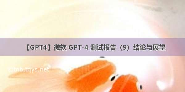 【GPT4】微软 GPT-4 测试报告（9）结论与展望