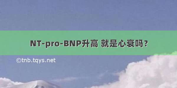 NT-pro-BNP升高 就是心衰吗？