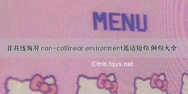 非共线海况 non-collinear environment英语短句 例句大全