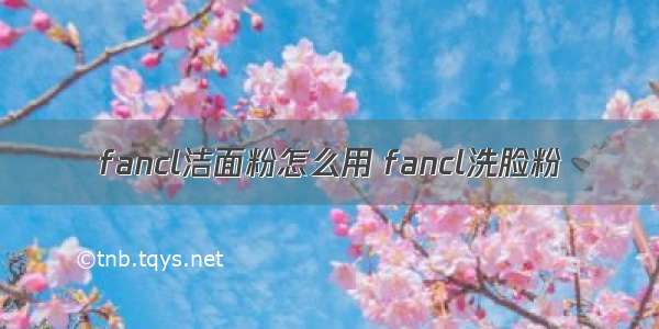 fancl洁面粉怎么用 fancl洗脸粉