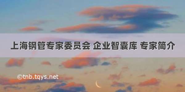 上海钢管专家委员会 企业智囊库 专家简介