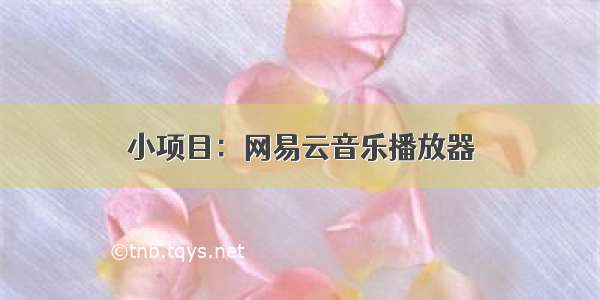 小项目：网易云音乐播放器